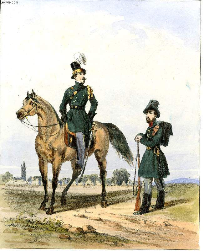 GRAVURE 19eme COULEURS - GALERIE MILITAIRE - N3 - ARMEE BELGE - N2 - CORPS DE PARTISANS