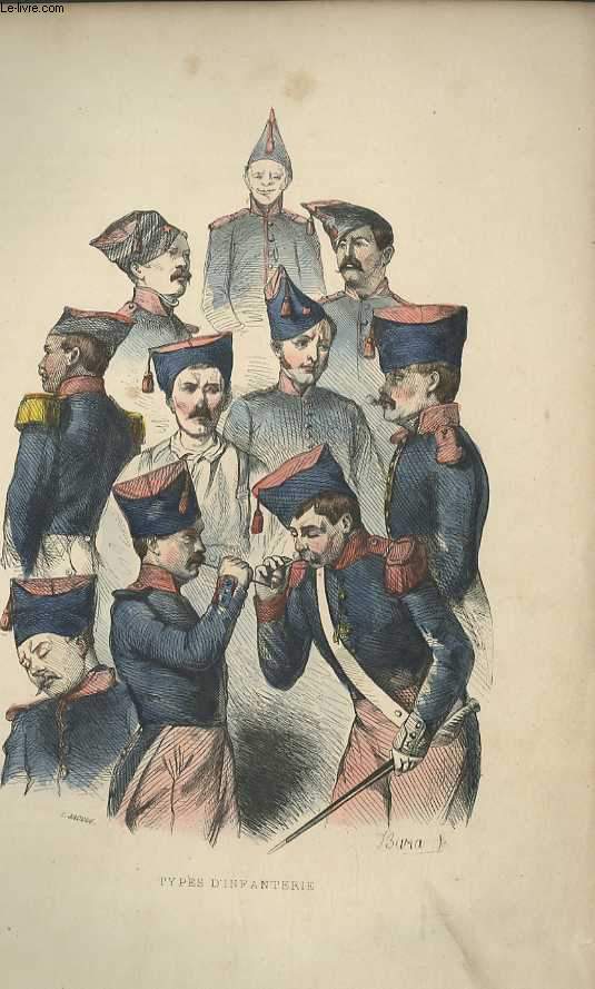 GRAVURES 19eme COULEURS - TYPES D'INFANTERIE