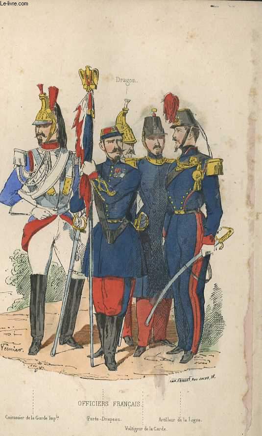 GRAVURES 19eme COULEURS - OFFICIERS FRANCAIS