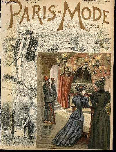 GRAVURE 19eme COULEURS- PARIS MODE ART ET MODES 6 ANNEE - N15 - DAME ET ANGE