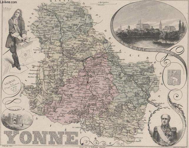 GRAVURE 19eme COULEURS - LA FRANCE - YONNE - PLANCHE N86