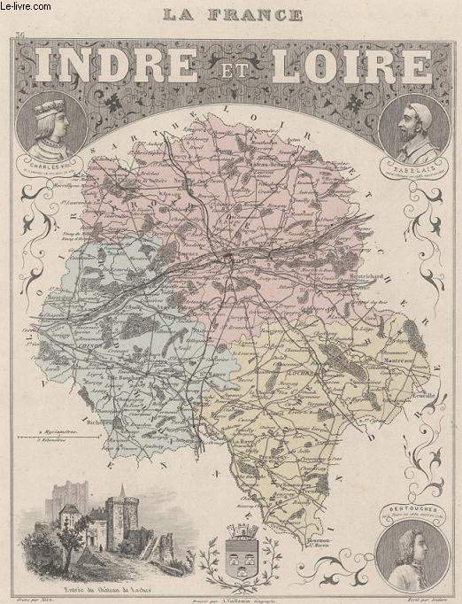 GRAVURE 19eme COULEURS - LA FRANCE INDRE ET LOIRE - N36