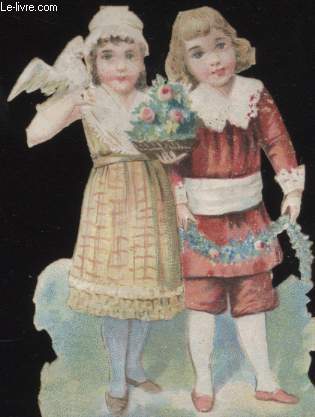 CHROMOLITHOGRAPHIE - ENFANTS FLEURS COLOMBE