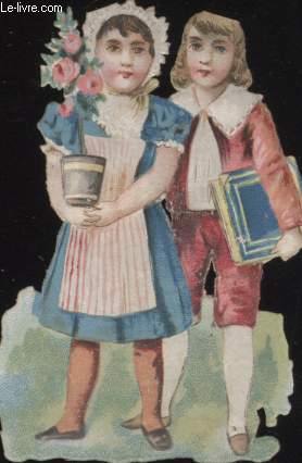 CHROMOLITHOGRAPHIE - ENFANTS FLEURS LIVRE