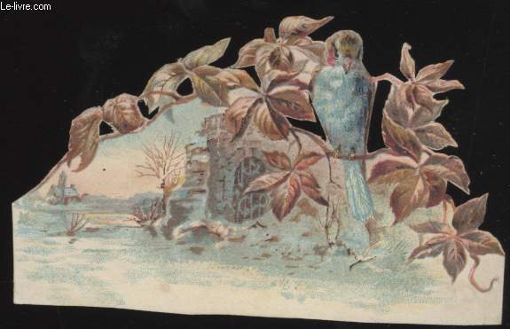 CHROMOLITHOGRAPHIE - OISEAU NEIGE