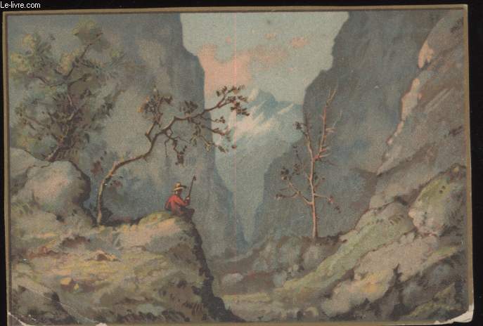 CHROMOLITHOGRAPHIE - PAYSAGE DANS LES MONTAGNES