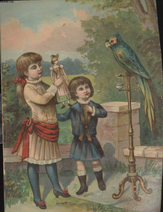 CHROMOLITHOGRAPHIE - ENFANT ET PERROQUET