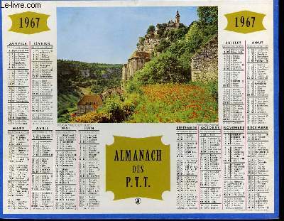 CALENDRIER - ALMANACH DES P.T.T. - ROCAMADOUR