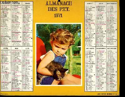 CALENDRIER - ALMANACH DES P.T.T. - CHATEAU DE PIERRE FONDS