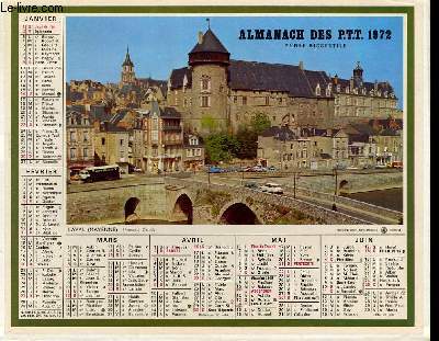 CALENDRIER - ALMANACH DES P.T.T. - BRETAGNE
