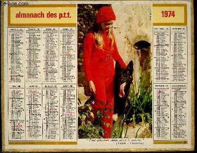 CALENDRIER - ALMANACH DES P.T.T. -