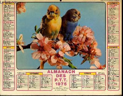 CALENDRIER - ALMANACH DE P.T.T. - OISEAU / CHAT