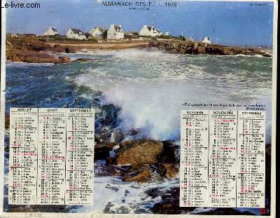 CALENDRIER - ALMANACH DES P.T.T. - COTE BRETONNE