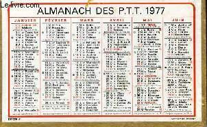 CALENDRIER - ALMANACH DES P.T.T. -