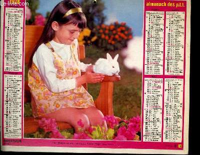 CALENDRIER - ALMANACH DES P.T.T. - ANIMAUX / ENFANTS