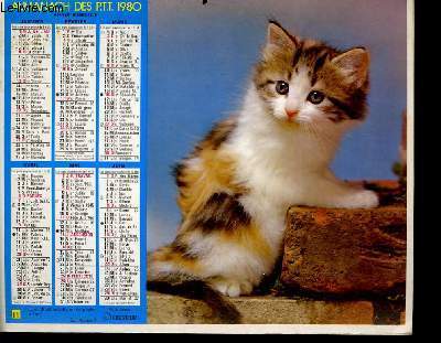 CALENDRIER - ALMANACH DES P.T.T. - UN PETIT MUFLE LEONIN