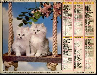 CALENDRIER - ALMANACH DES P.T.T. - ANIMAUX