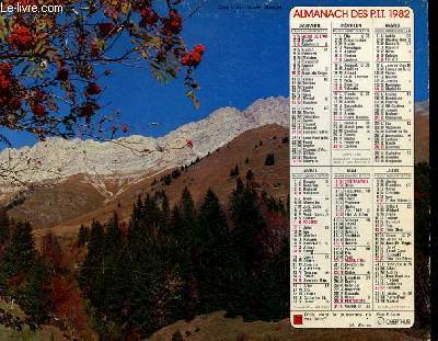 CALENDRIER - ALMANACH DES P.T.T. - YVOIRE - CHAINE DES ARAVIS