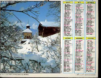 CALENDRIER - ALMANACH DES P.T.T. - ZERMATT - FEERIE BLANCHE DANS LES ALPES