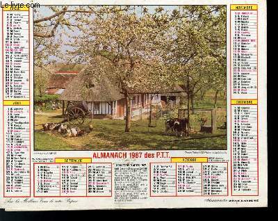 CALENDRIER - ALMANACH DES P.T.T. - ENFANTS PONEY - ANIPMAUX A LA FERME