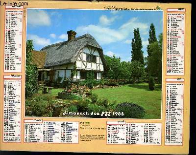 CALENDRIER - ALMANACH DES P.T.T. - PAYSAGE DE CAMPAGNE - CHAUMIERE