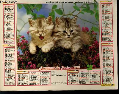 CALENDRIER - ALMANACH DU FACTEUR - DEUX CHATONS - TROIS CHATONS