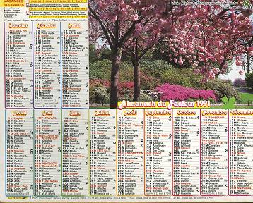 CALENDRIER - ALMANACH DU FACTEUR - FLEURS