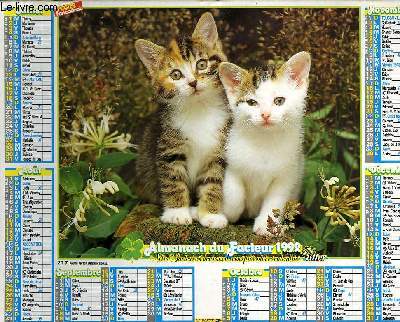 CALENDRIER - ALMANACH DU FACTEUR - CHAT CHIEN