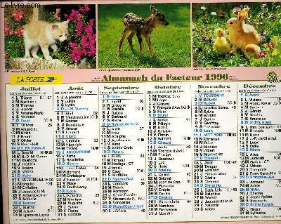 CALENDRIER - ALMANACH DU FACTEUR - ANIMAUX