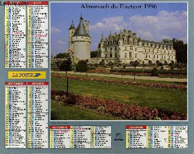 CALENDRIER - ALMANACH DU FACTEUR - AZAY - LE RIDEAU - CHENONCEAUX