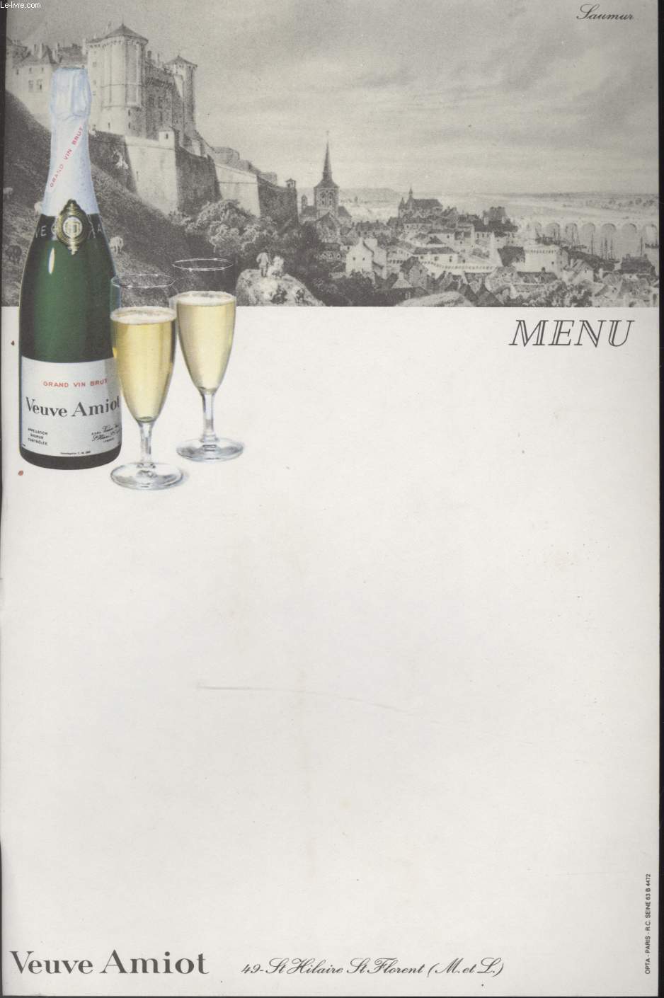 MENU - VEUVE AMIOT