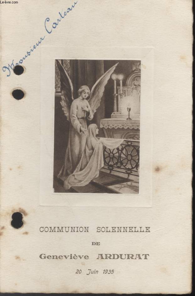 MENU - COMMUNION SOLENNELLE