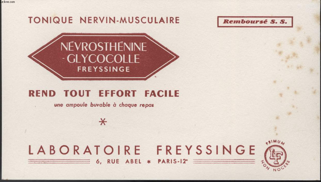 BUVARD - NEVROSTHENINE GLYCOCOLLE