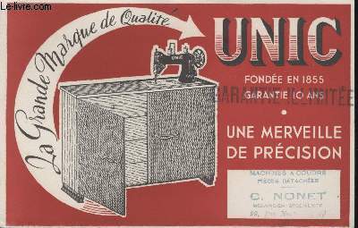 BUVARD - LA GRANDE MARQUE DE QUALITE - UNIC - FONDEE EN 1855 - UNE MERVEILLE DE PRECISION