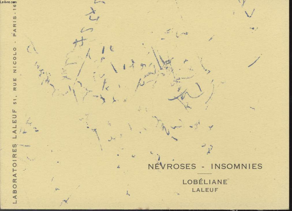 BUVARD - NEVROSES - INSOMNIES - LOBELIANE