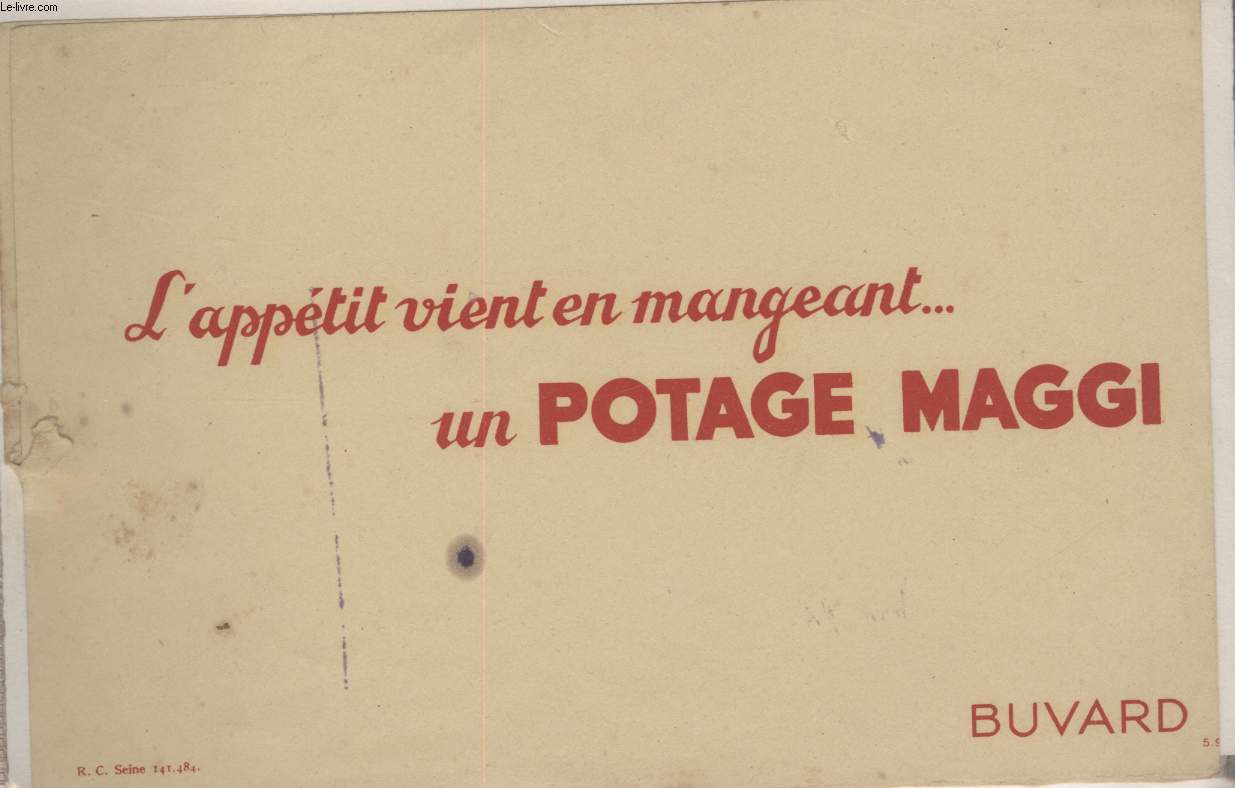 BUVARD - L'APPETIT VIENT EN MANGEANT... UN POTAGE MAGGI