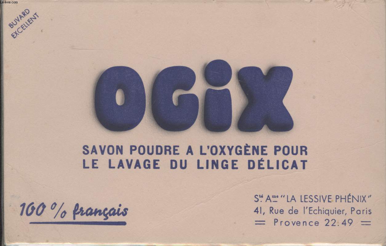 BUVARD - OGIX SAVON POUDRE A L'OXYGENE POUR LE LAVAGE DU LINGE DELICAT