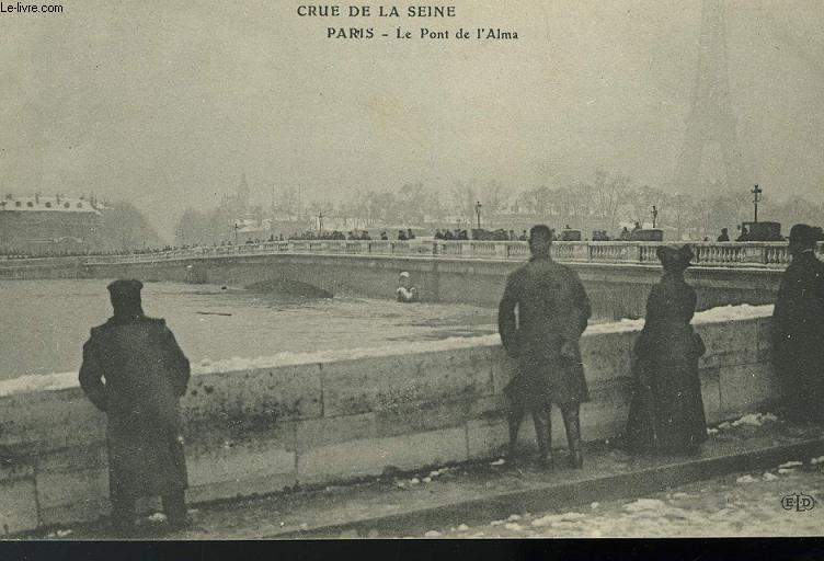 CARTE POSTALE - CRUE DE PARIS - LE MONT DE L'ALMA