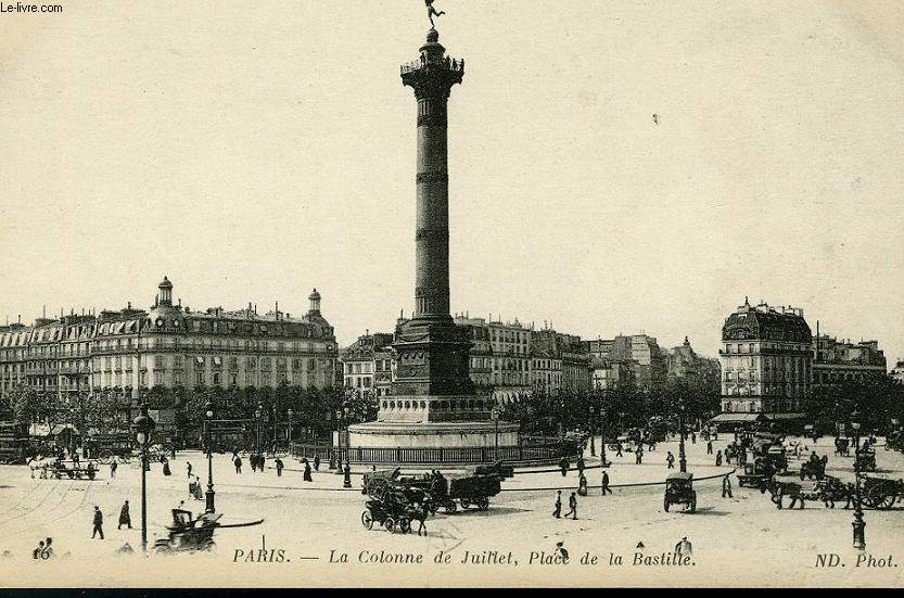 CARTE POSTALE - LA COLONNE DE JUILLET, PLACE DE LA BASTILLE