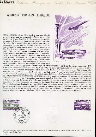 DOCUMENT PHILATELIQUE OFFICIEL N°04-74 - AEROPORT CHARLES DE GAULLE (N°1787 YVERT ET TELLIER)