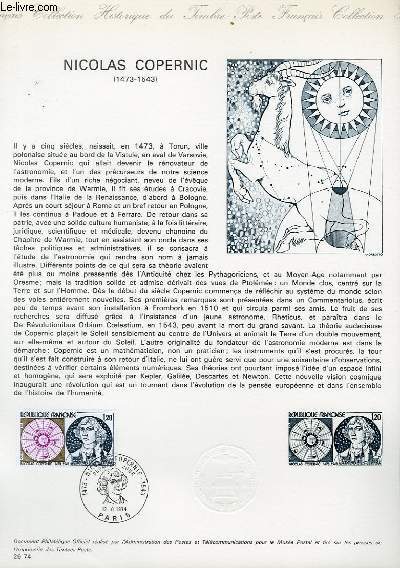 DOCUMENT PHILATELIQUE OFFICIEL N26-74 - NICOLAS COPERNIC (1473 - 1543) ( N1818 YVERT ET TELLIER)
