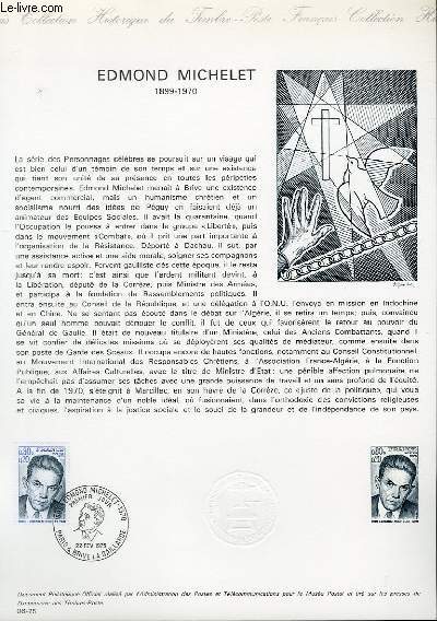 DOCUMENT PHILATELIQUE OFFICIEL N06-75 - EDMOND MICHELET (1899-1970) (N1825 YVERT ET TELLIER)