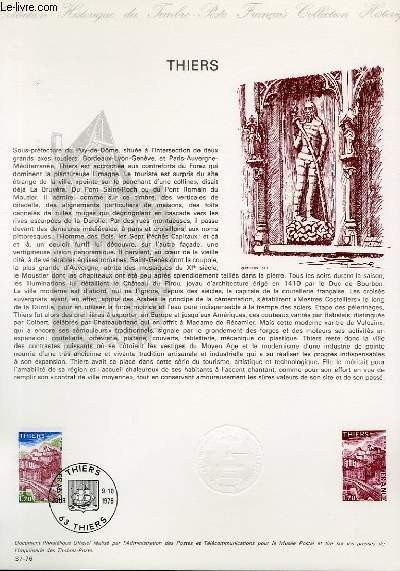 DOCUMENT PHILATELIQUE OFFICIEL N37-76 - THIERS (N1904 YVERT ET TELLIER)