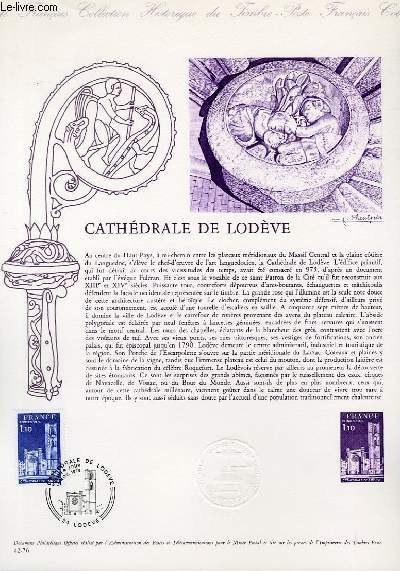 DOCUMENT PHILATELIQUE OFFICIEL N42-76 - CATHEDRALE DE LEDEVE (N1902 YVERT ET TELLIER)