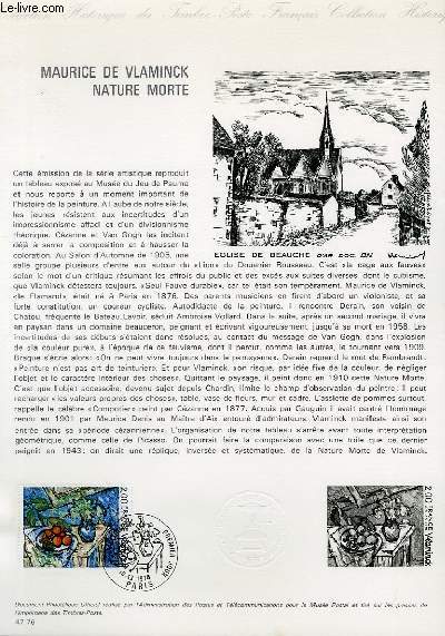 DOCUMENT PHILATELIQUE OFFICIEL N47-76 - MAURICE DE VLAMINCK NATURE MORTE (N1901 YVERT ET TELLIER)