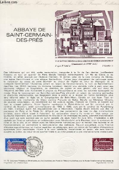 DOCUMENT PHILATELIQUE OFFICIEL N11-79 - ABBAYE DE SAINT GERMAIN DES PRES (N2045 YVERT ET TELLIER)