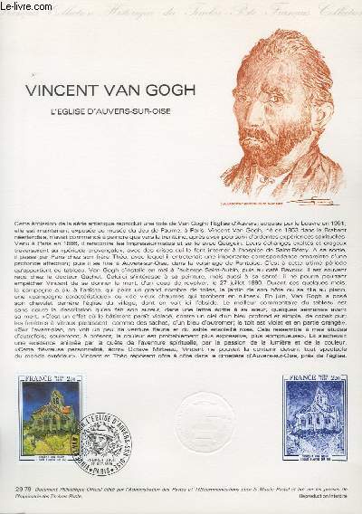 DOCUMENT PHILATELIQUE OFFICIEL N29-79 - VINCENT VAN GOGH - L'EGLISE D'AUVERS SUR OISE (N2055 YVERT ET TELLIER)