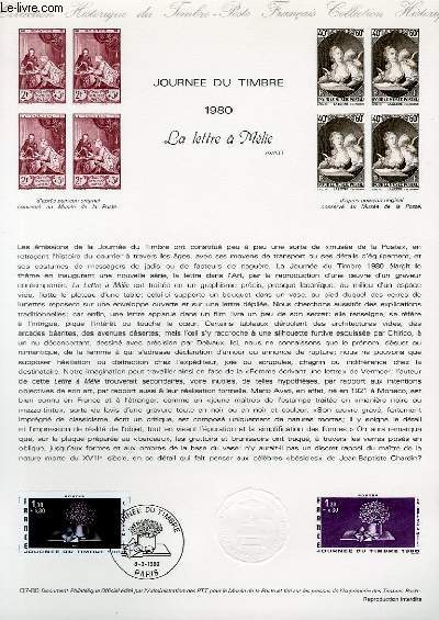 DOCUMENT PHILATELIQUE OFFICIEL N07-80 - JOUNEE DU TIMBRE 1980 LA LETTRE A MELIE AVATI (N2078 YVERT ET TELLIER)