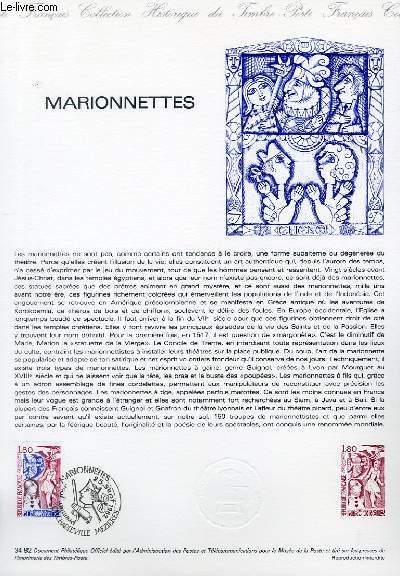 DOCUMENT PHILATELIQUE OFFICIEL N34-82 - MARIONNETTES (N2235 YVERT ET TELLIER)