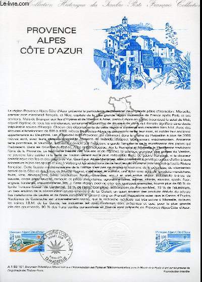 DOCUMENT PHILATELIQUE OFFICIEL NA1 83 101 - PROVENCE ALPES COTES D'AZUR (n2252 YVERT ET TELLIER)